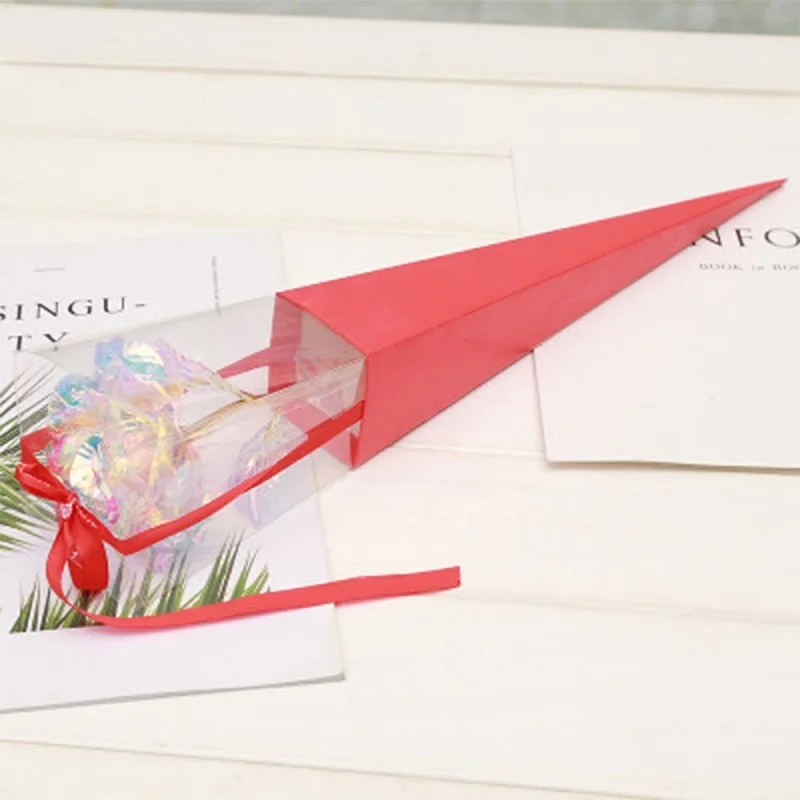 24K цветная Золотая Роза искусственный цветок вечный для вашего любовника свадьба