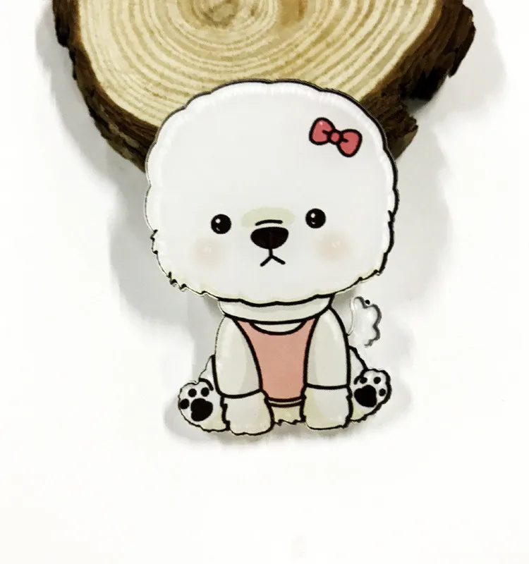 Изысканное акриловое животное, одна собака, милый пудель, Сибирский хаски, буквы, кость, бульдог, броши для женщин, мужчин, подарок
