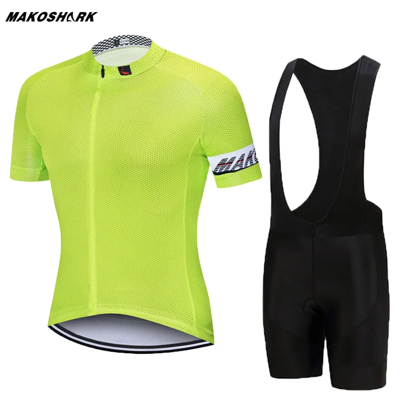 

Pro Fluorescent Green Short Sleeve Men's Cycling Jerseys Set Mountain Bike Clothes Cycling Clothing Ropa Ciclismo Cycling Kit