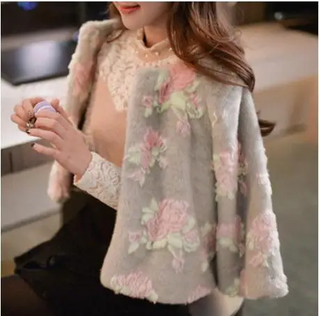 Женская короткая шуба из искусственного меха S/9Xl элегантная большого размера с