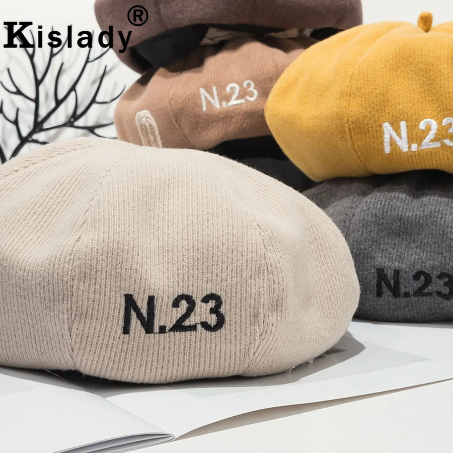 Kislady модные №23 &quot с вышивкой изображением букв вязаные Шапки Горячая Винтаж
