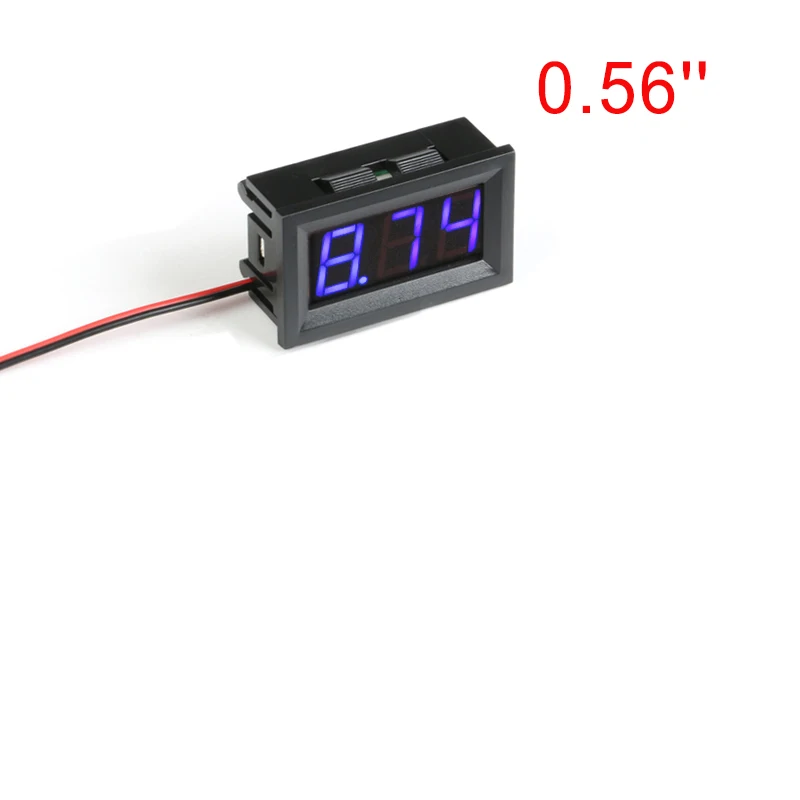 0.56in Blue 0,36 ''/0,56 дюймовый цифровой вольтметр постоянного тока 4,5 в до 30V 2-проводной Мини светодиодный Дисплей Напряжение измерительный прибор для тестирования автомобиля Мотоциклетные батареи автомобиля - Цвет: 0.56in Blue