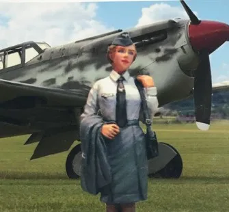 1/32 масштаб красоты Пилот Смола Модель комплект фигурка бесплатная доставка|1/32