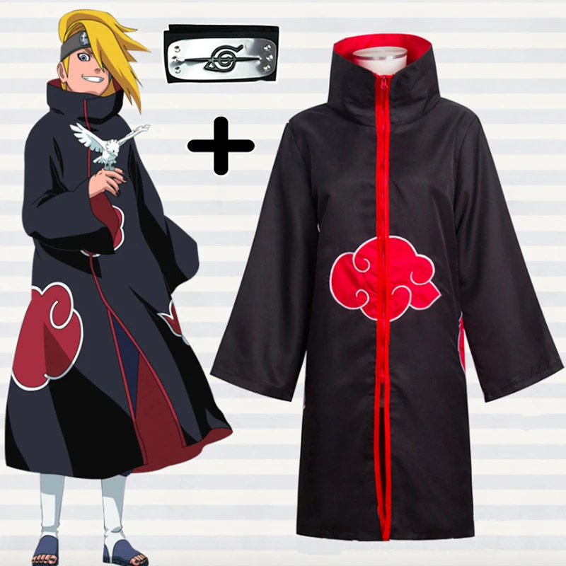 Аниме Костюм для косплея «Наруто» Akatsuk Uchiha Itachi Deidara Pein косплей плащ для хеллоуина, карнавала, Рождества вечерние Косплей