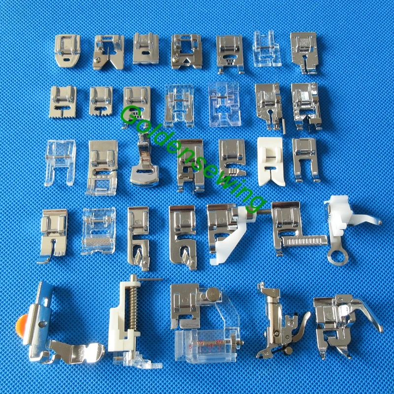 Пластиковая коробка 34 шт прижимной лапки для Bernina старого стиля 640 2 642 644 700