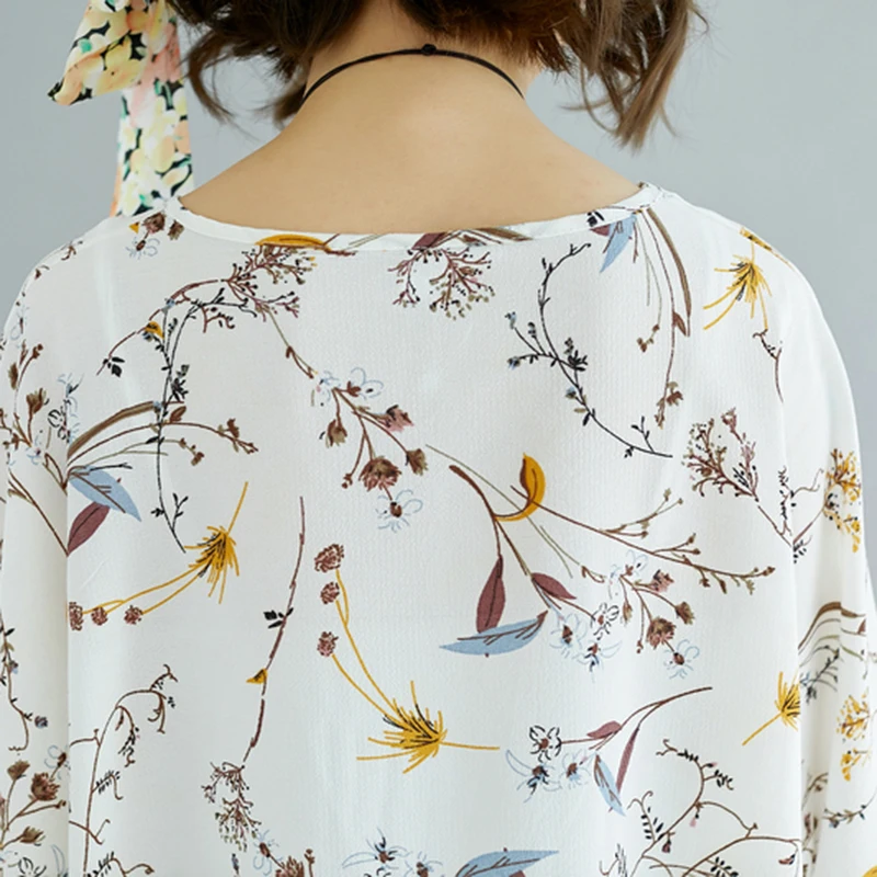 Женская шифоновая блузка NENGLGGYXGS винтажная Свободная рубашка с коротким рукавом