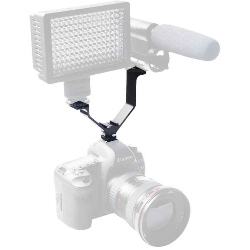 

10.5cm Triple Shoe V-Bracket V-Shape Wide 3 Hot Cold Shoe Bracket for Flash Speedlite Micophone Led Light CANON 80D 77D 800D 70D