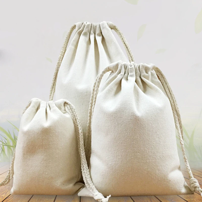 1 шт. ручная работа хлопковая Льняная сумка для хранения упаковки на шнурке