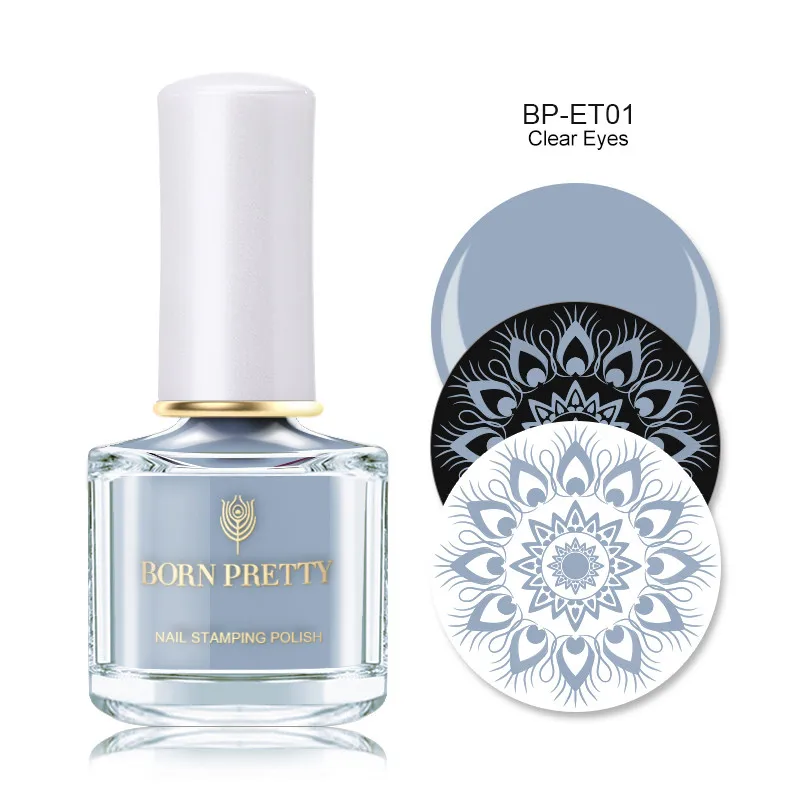 Blue Sky BORN PRETTY 6 мл стемпинг ногтей покрытие лак коричневый желтый синий ногтей искусство тени для век штамповка серии маникюр ногтей искусство - Цвет: Blue Sky