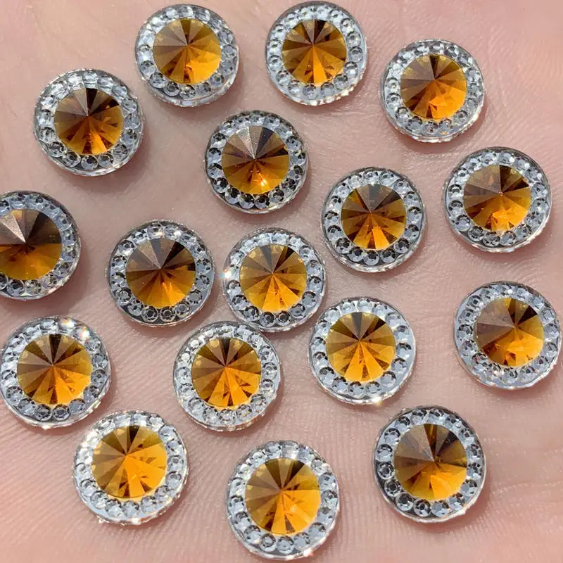 DIY 80 шт. 10 мм красочные круглые плоские камни и кристальная Смола Стразы отделка