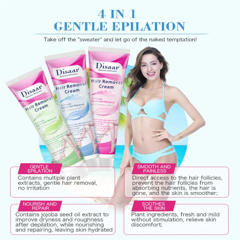 Крем для безболезненного удаления волос на гладкой коже не вызывает раздражения