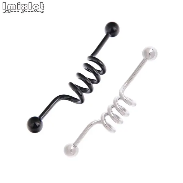 1021 Комплект из 2 предметов, черный Нержавеющая сталь штанга industrial Straight стрелка для пирсинга бар ушной хрящ Хеликс Сережки для пирсинга тела ювелирные изделия - Окраска металла: 1021