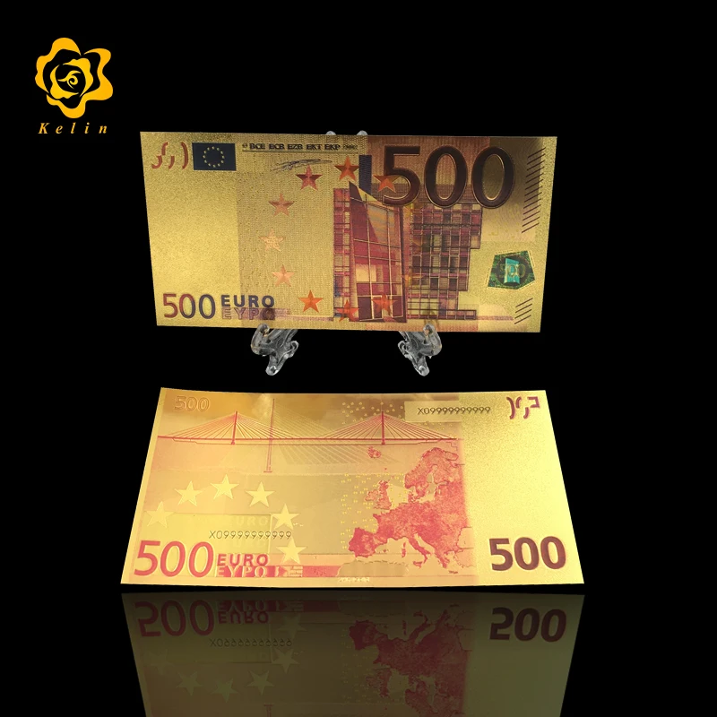 Евро 500 10 шт/партия красочная Европейская банкнота 500 евро банкнота в 24 K Золотая фольга поддельные деньги для подарков