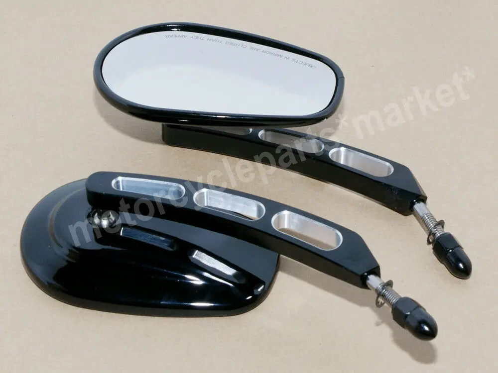 Gloss Black Мотоцикл Универсальный 8 мм заднего вида боковые зеркала для Harley Road King Touring XL883 Sportster 1200 XL1200C Fatboy Dyna Softail - Цвет: Gloss Black