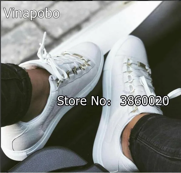 Мужские полуботинки из натуральной кожи красные черные белые повседневные 38-46 2018