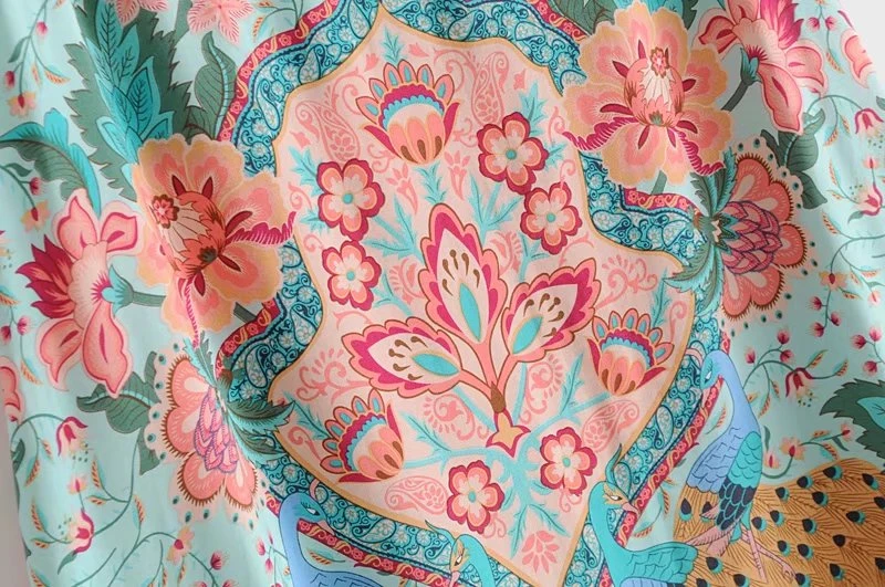 Boho Vintage Floral Print Long Skirt Women New Fashion Elastic Waist Lace Up Tassel Summer Beach Skirts Casual Saia Mujer | Женская