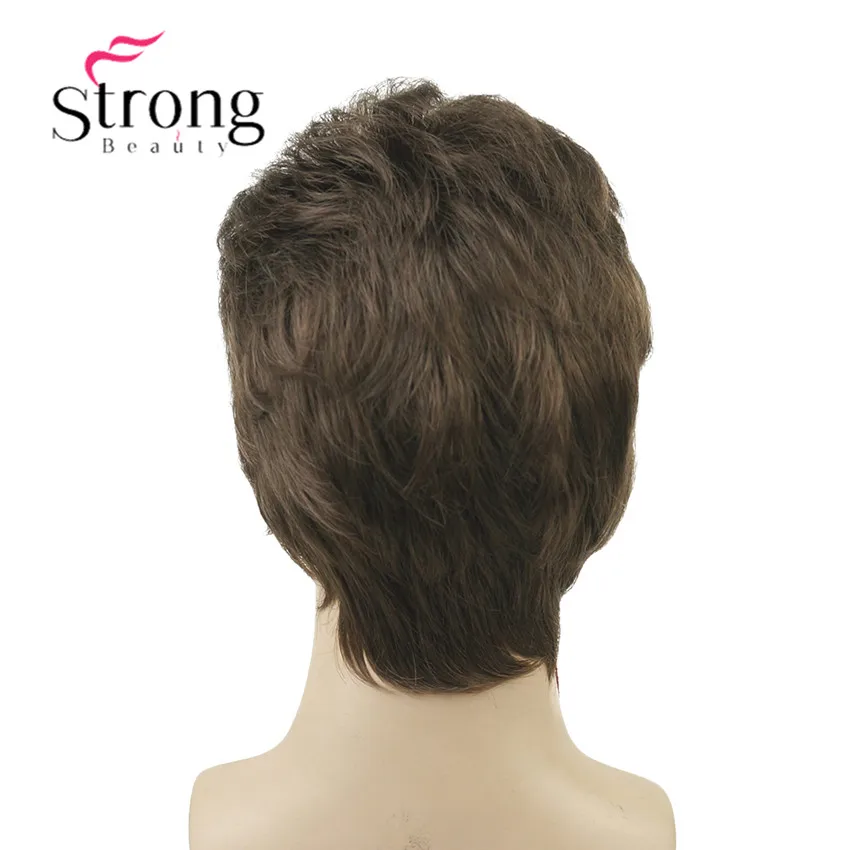 #10 StrongBeauty короткий серебристо-серый парик мужские короткие синтетические волосы парики выбор цвета - Цвет: #10