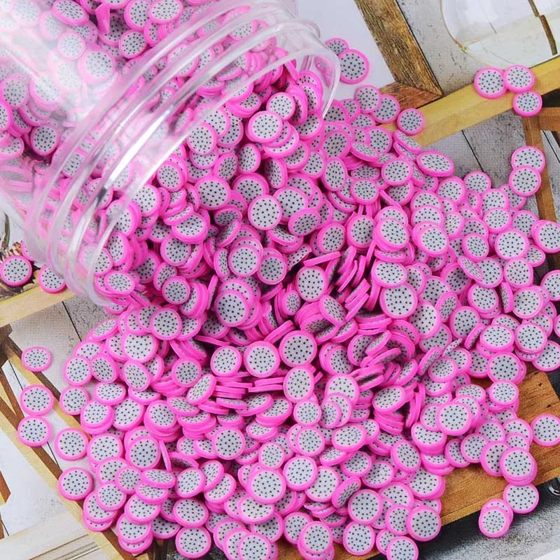 16 Dragon fruit 100 г/лот, полимерная Горячая глина, разбрызгивает цветные фруктовые смайлики, конфеты, разбрызгивает для поделок, сделай сам, для изготовления ломтиков ногтей, материал для слизи - Цвет: 16 Dragon fruit