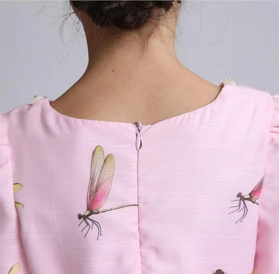 2017 г. Платья для маленьких девочек детское платье с принтом стрекозы принцессы