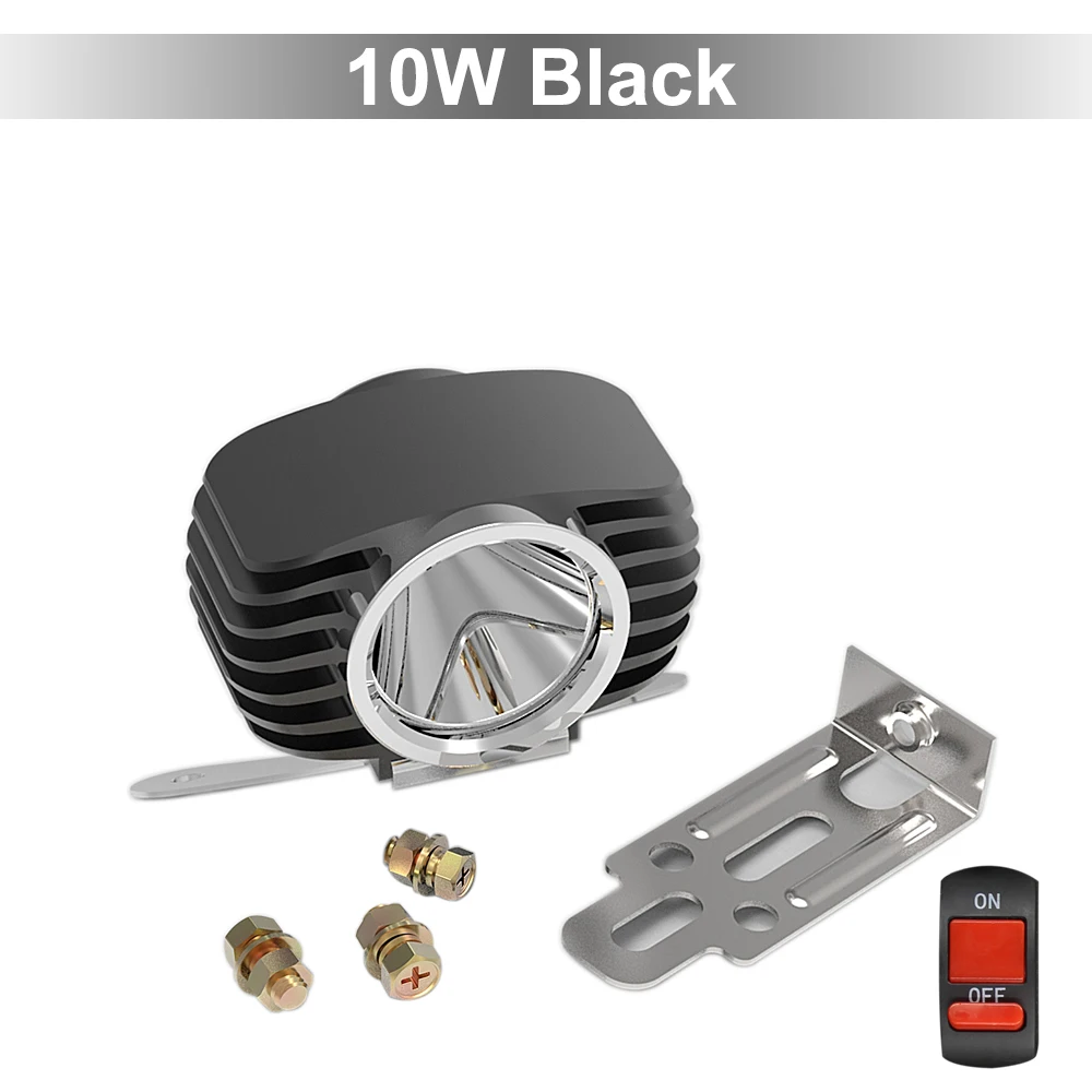 10W One Black SAARMAT One 18 Вт 15 Вт 10 Вт 6 Вт светодиодный автомобильный внешний мотоциклетный фонарь белый DRL налобный фонарь фара противотуманная лампа аксессуары для электрического автомобиля - Цвет: 10W One Black