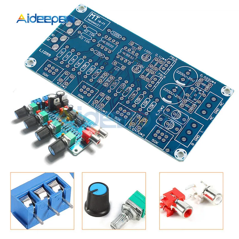 NE5532 HIFI усилитель фильтр предусилителя доска DIY наборы AC двойной 15 в 3P терминал аудио выход плата управления готовой продукции