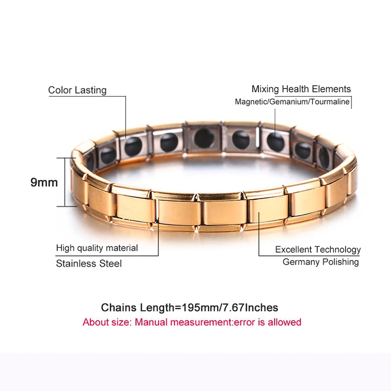 Пара Германий титановая сталь эластичный браслет стрейч для мужчин и женщин