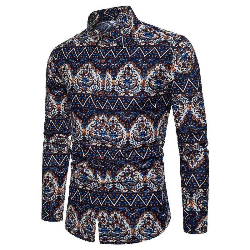 Laamei, весна-осень, мужские повседневные рубашки, модные, с длинным рукавом, брендовые, на пуговицах, формальные, деловые, с мультяшным 3D принтом, мужские рубашки