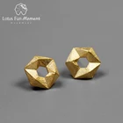 Lotus Fun Moment реального 925 пробы серебро Модные украшения минимализм Стиль стереоскопического шестиугольник серьги для Для женщин Brincos