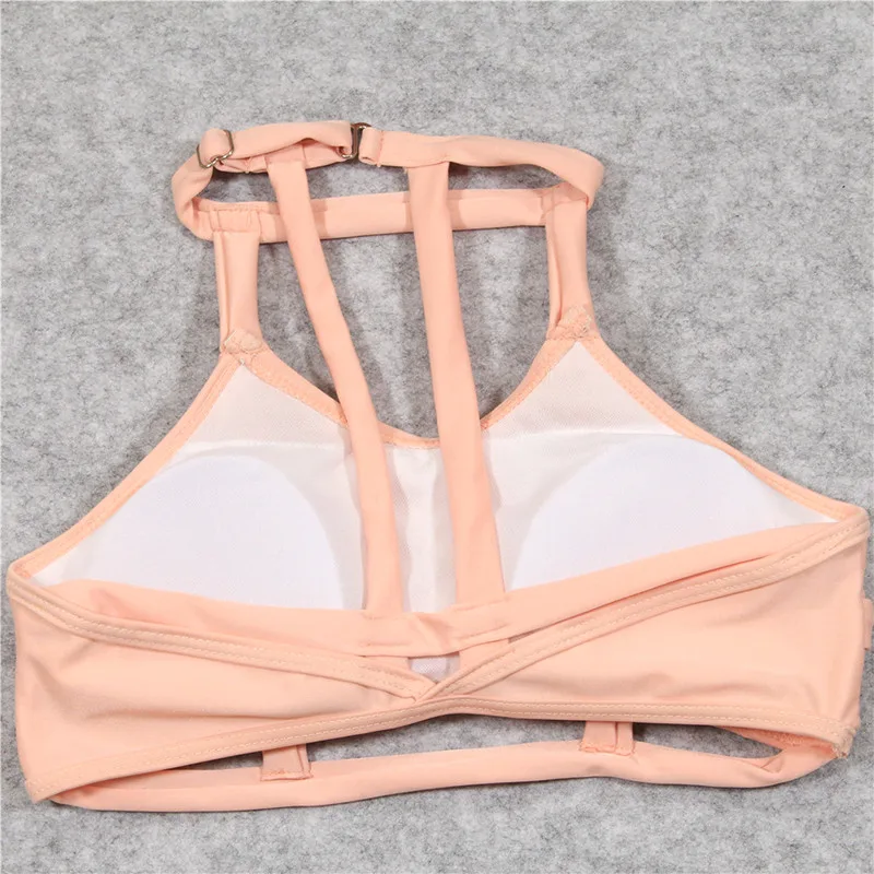 Высокая Средства ухода за кожей Шеи Chocker комплект бикини Для женщин Push Up короткий