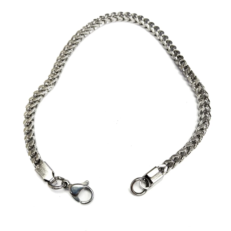 3x3mm Thin-Silver 316L браслет из нержавеющей стали для мужчин, роскошные мужские талисманы, браслет в винтажном стиле, модные ювелирные изделия, цепочка, кубинские звенья, браслет для мужчин, pulseira - Окраска металла: 3x3mm Thin-Silver