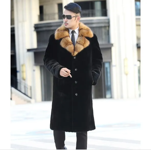 Manteau femme hiver длинное пальто из искусственного меха норки для мужчин 4XL Большие