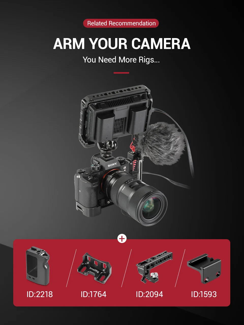 SmallRig A7M3 A7R3 L кронштейн для sony A7SIII A7III A7RIII A9 Arca-Швейцарский Стандарт L Пластина Монтажная пластина-2122