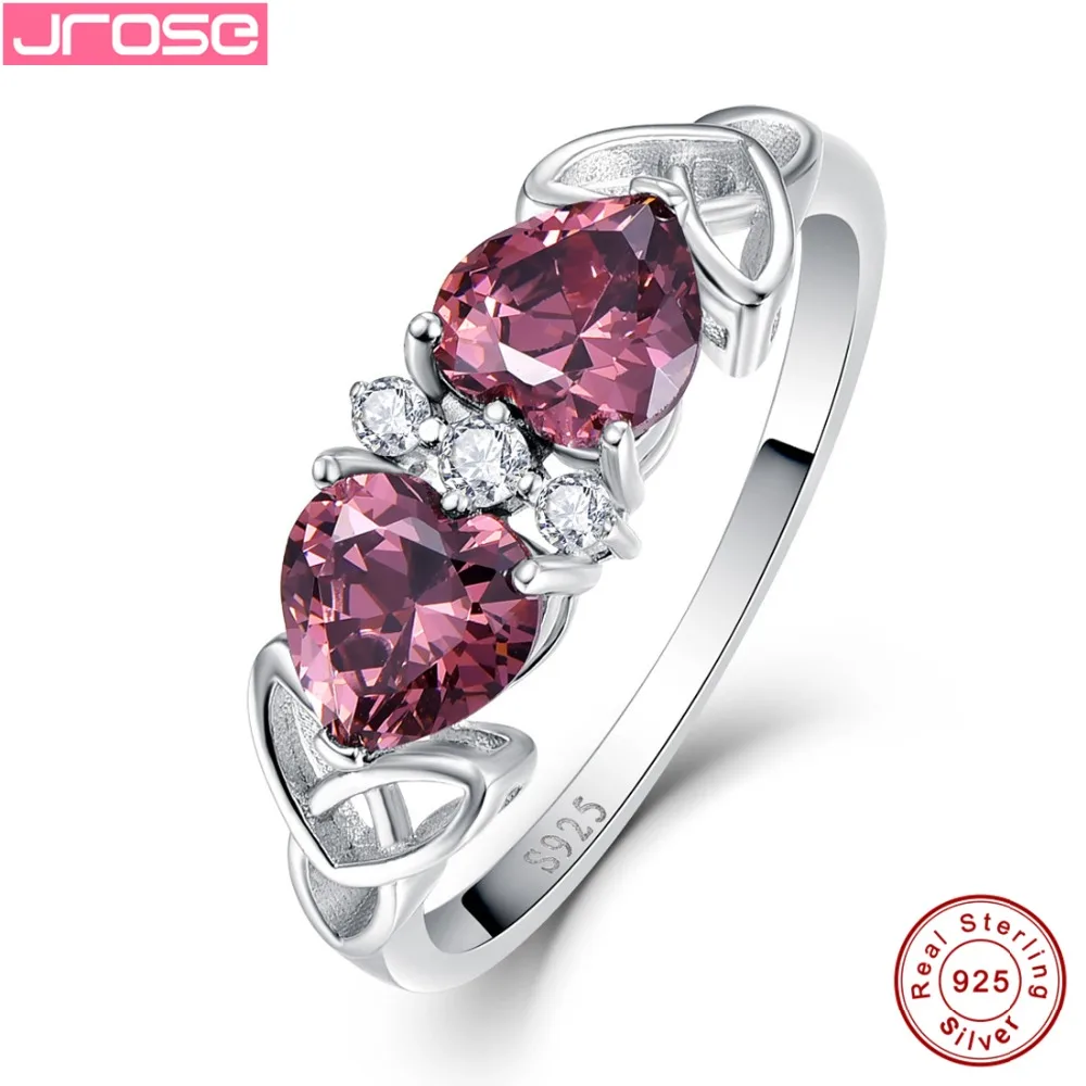 Jrose Heart Спессартин Гранат 5.8CT кольцо из стерлингового серебра 925 пробы обручальные