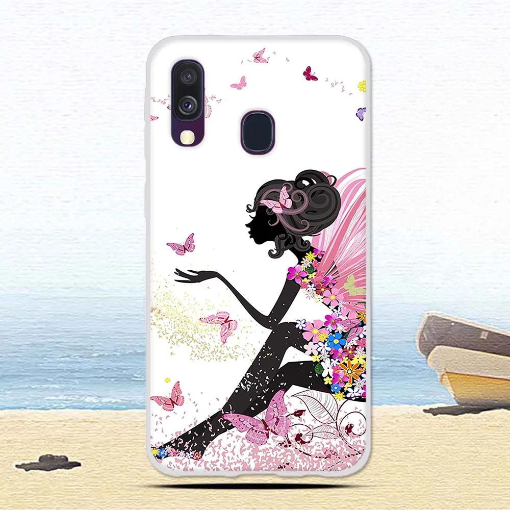 35 Роскошный мягкий силиконовый чехол из ТПУ для samsung Galaxy A40 A 40, чехол с цветочным рисунком кота, защитный чехол для телефона s Fundas Coque - Цвет: 35