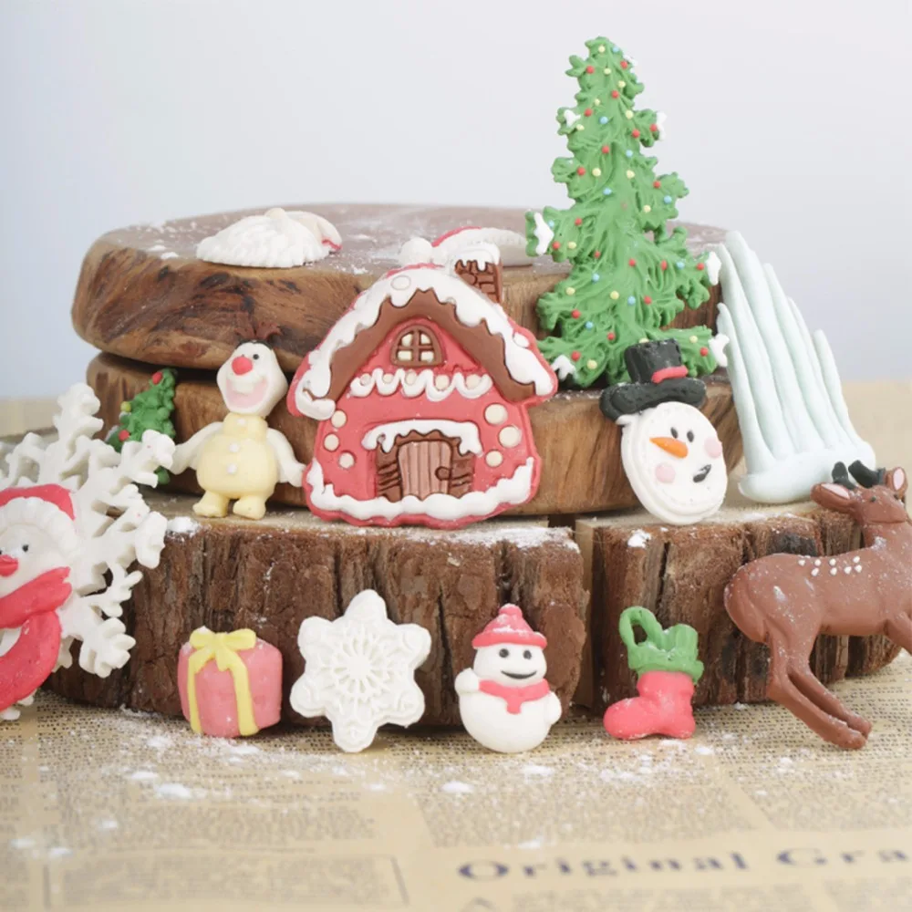 Yueyue Sugarcraft Рождество силиконовая форма помадка форма для украшения торта инструменты форма для шоколадной мастики
