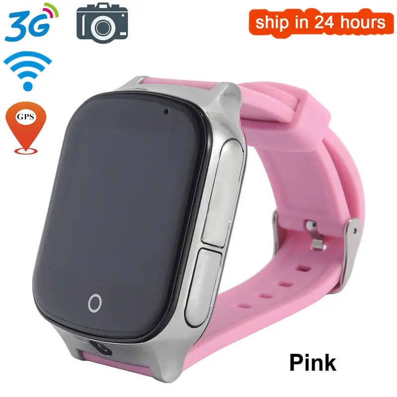 Розовый Смарт-часы 3g для детей, пожилых людей, gps, Wi-Fi, SOS LBS, A19, gps часы, камера, поиск, поиск, экстренный вызов, 3g, Детские умные часы - Цвет: Розовый