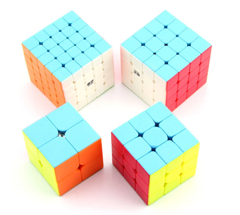 4 шт./компл. Qidi S 2x2 QiYi воин W 3x3 Stickerless Скорость куб QiYuan S 4x4 красочные QiZheng S 5x5 красных цветов, Магический кубик, рождественский подарок