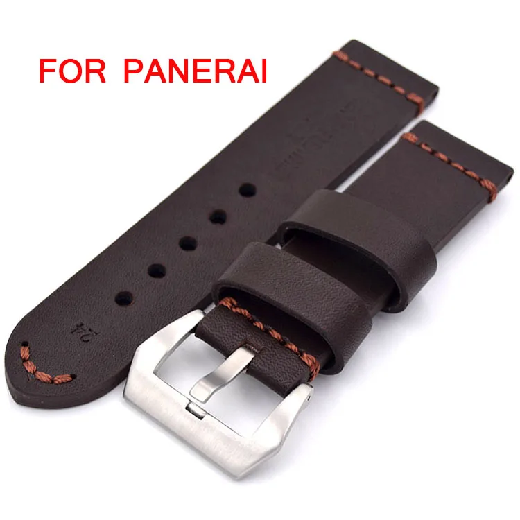 Классический мужской ремешок 22 мм/24 мм/26 мм для Panerai новый коричневый/черный ретро