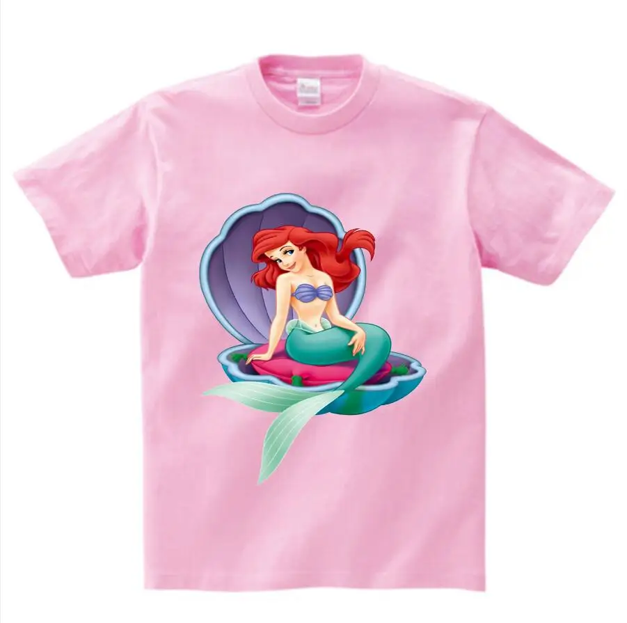pink childreT-shirt Футболка с 3D-принтом русалки; детские летние топы унисекс; Милая футболка с короткими рукавами для девочек; Детский Повседневный костюм; футболка NN - Цвет: pink childreT-shirt