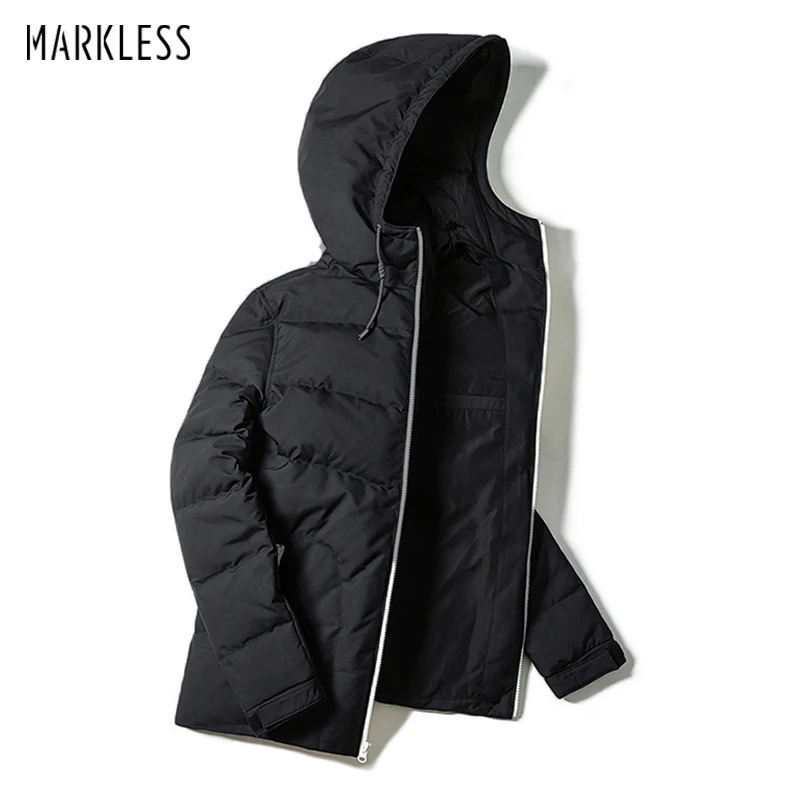 Мужское пальто с капюшоном Markless зимнее повседневное из полиэстера MYA7214M|men brand winter