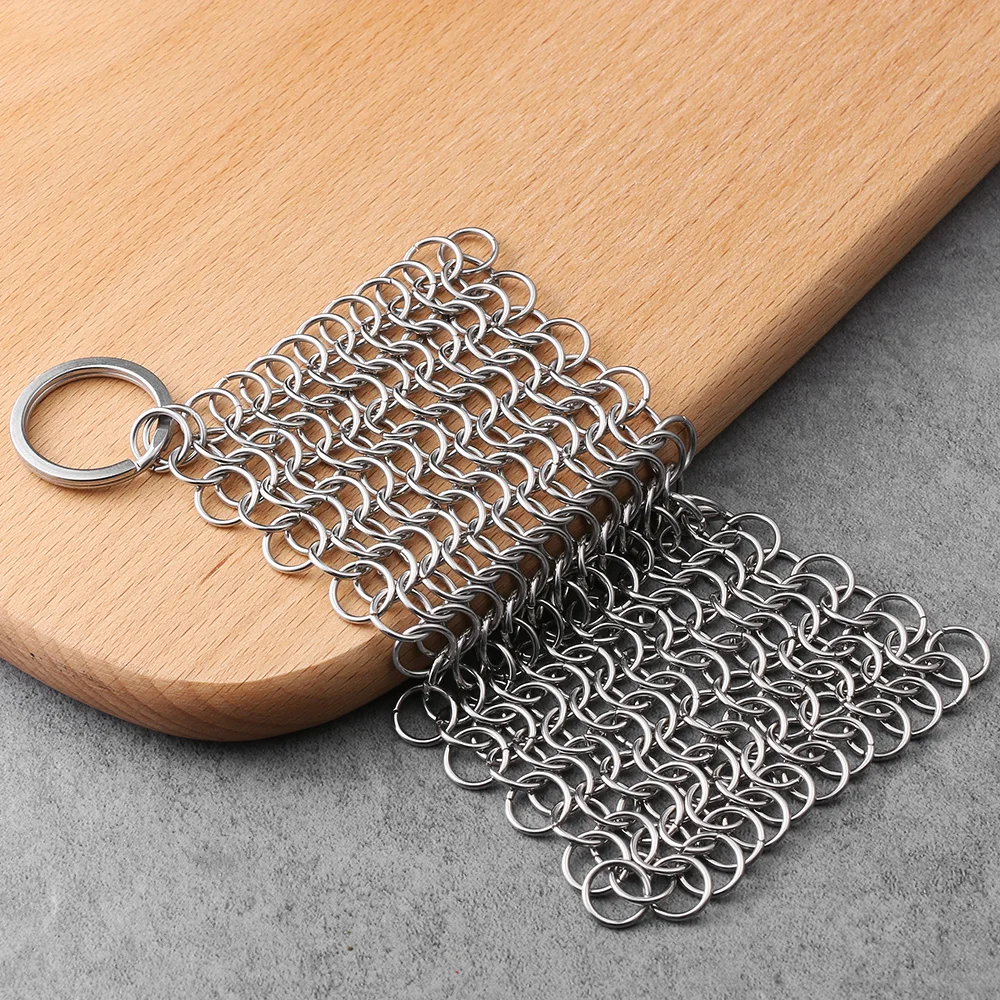 1 шт., нержавеющая сталь, Chainmail, ладонь, щетка, скруббер, кухонные гаджеты, инструмент для мытья, сковорода, блюдо, чаша, инструмент для чистки, кухонная посуда, аксессуары
