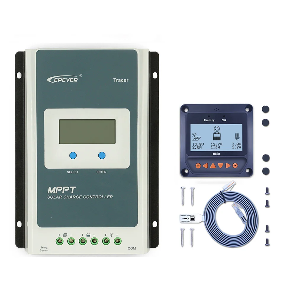 Tracer 4210an Контроллер Заряда MPPT EPsolar 100V 40A 12V 24V lcd солнечная панель управления зарядкой контроль напряжения - Цвет: 4210AN MT50