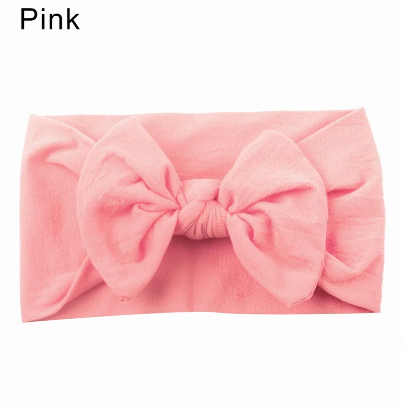 pink Модная Милая Детская повязка на голову с бантиком, эластичные резинки для волос для новорожденных девочек, повязка для волос для малышей, Детские аксессуары для волос - Цвет: pink