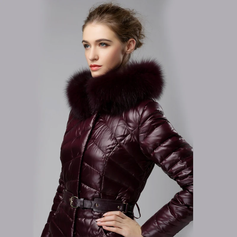 Зимняя куртка пальто 2017 женская обувь Женский Мужские парки натуральным лисьим