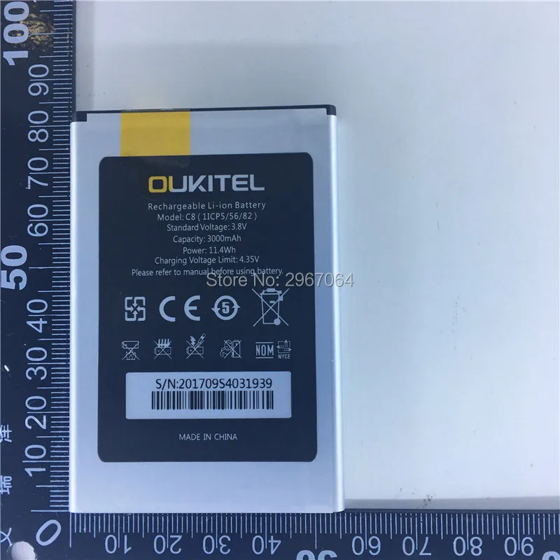 100% Оригинальный аккумулятор для OUKITEL C8 3000 мАч длительное время работы в режиме