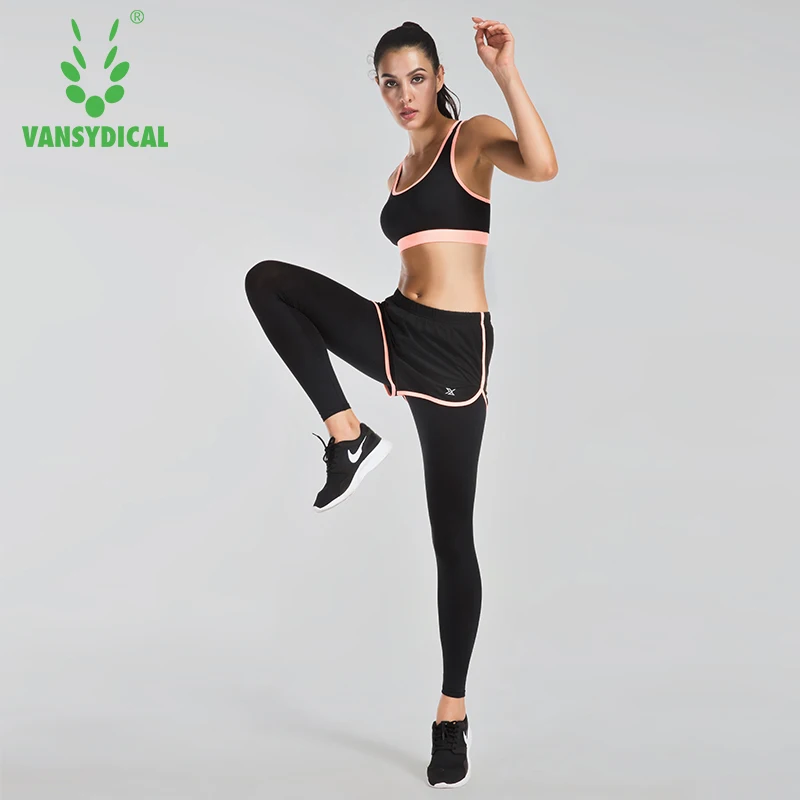 VANSYDICAL зима Для женщин спортивная свободные Фитнес 3 шт. Одежда для бега