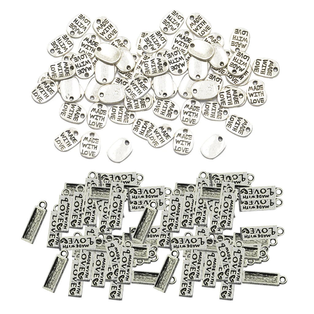 200 шт. прямоугольные Серебряные Подвески для изготовления украшений|Пуговицы| |