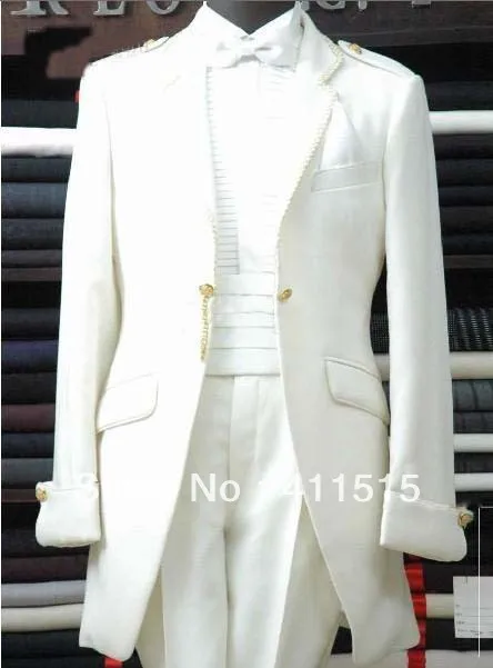 

free shipping/Hot Recommend White Groom Tuxedos Groomsmen Men Wedding men wear Suits Best man Suits /custom party dress vest