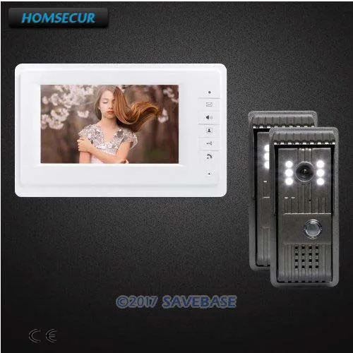 HOMSECUR Цвет 7 дюймов видео дверной запись вызова Системы с одна кнопка