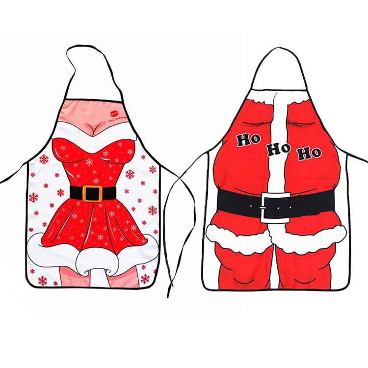 

Hot Christmas decoration supplies Christmas Apron 2 pieces Creative sexy personality female apron bar restaurant